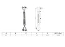 Mil Spec 3/4" x 6" Jaw Jaw Turnbuckle 5,200 Lbs WLL Stainless Steel T316