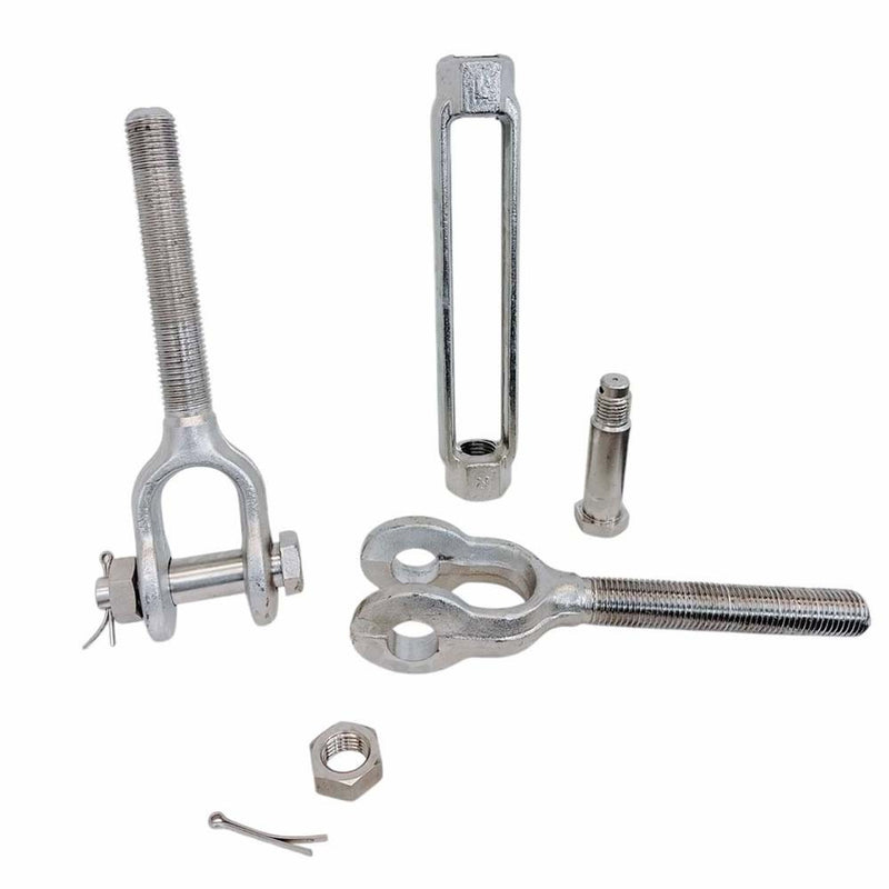 Mil Spec 5/8" x 6" Jaw Jaw Turnbuckle 3,500 Lbs WLL Stainless Steel T316
