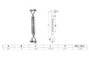Mil Spec 3/8" x 6" Jaw Jaw Turnbuckle 1,200 Lbs WLL Stainless Steel T316