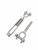 Mil Spec 3/8" x 6" Jaw Jaw Turnbuckle 1,200 Lbs WLL Stainless Steel T316