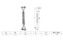 Mil Spec 5/16" x 4-1/2" Jaw Jaw Turnbuckle 800 Lbs WLL Stainless Steel T316