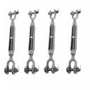 4 Pc Mil Spec 5/16" x 4-1/2" Jaw Jaw Turnbuckle 800 Lbs WLL Stainless Steel T316