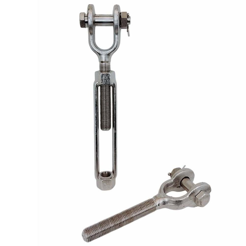 Mil Spec 1/4" x 4" Jaw Jaw Turnbuckle 500 Lbs WLL Stainless Steel T316