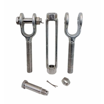 4 Pcs Mil Spec 1/4" x 4" Jaw Jaw Turnbuckle 500 Lbs WLL Stainless Steel T316