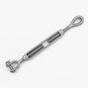 Mil-spec T316 Stainless Steel 1" x 12" Jaw Eye Turnbuckle 8,000 Lbs WLL