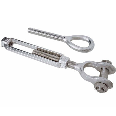 Mil-spec 3/8" x 6" Jaw Eye Turnbuckle 1,200 Lbs WLL Stainless Steel T316