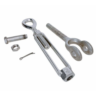 Mil-spec 3/8" x 6" Jaw Eye Turnbuckle 1,200 Lbs WLL Stainless Steel T316