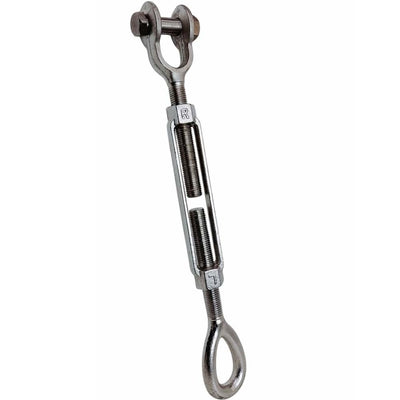 Mil-spec 3/8" x 6" Jaw Eye Turnbuckle 1,200 Lbs WLL Stainless Steel T316