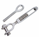 Mil-spec 1/4" x 4" Jaw Eye Turnbuckle 500 Lbs WLL Stainless Steel T316