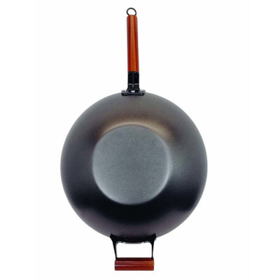 13.5" Carbon Steel Wok Pan, Stir Fry Pans with Flat Bottom Traditional Wok Pan