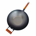 13.5" Carbon Steel Wok Pan, Stir Fry Pans with Flat Bottom Traditional Wok Pan
