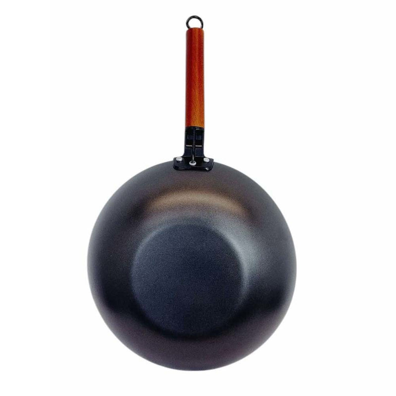 11-3/4" Carbon Steel Wok Pan, Stir Fry Pans with Flat Bottom Traditional Wok Pan