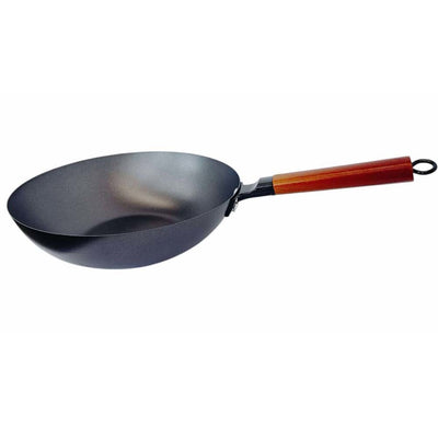 11-3/4" Carbon Steel Wok Pan, Stir Fry Pans with Flat Bottom Traditional Wok Pan