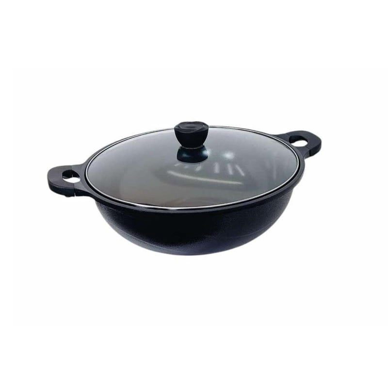 MADE IN KOREA 15" Marble Non-Stick Coating Venice Stock Pot, Tempered Glass Lid