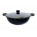 MADE IN KOREA 15" Marble Non-Stick Coating Venice Stock Pot, Tempered Glass Lid