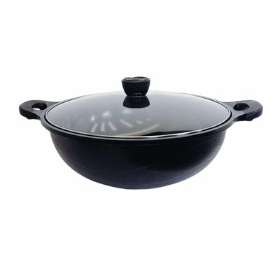 MADE IN KOREA 15" Marble Non-Stick Coating Venice Stock Pot, Tempered Glass Lid