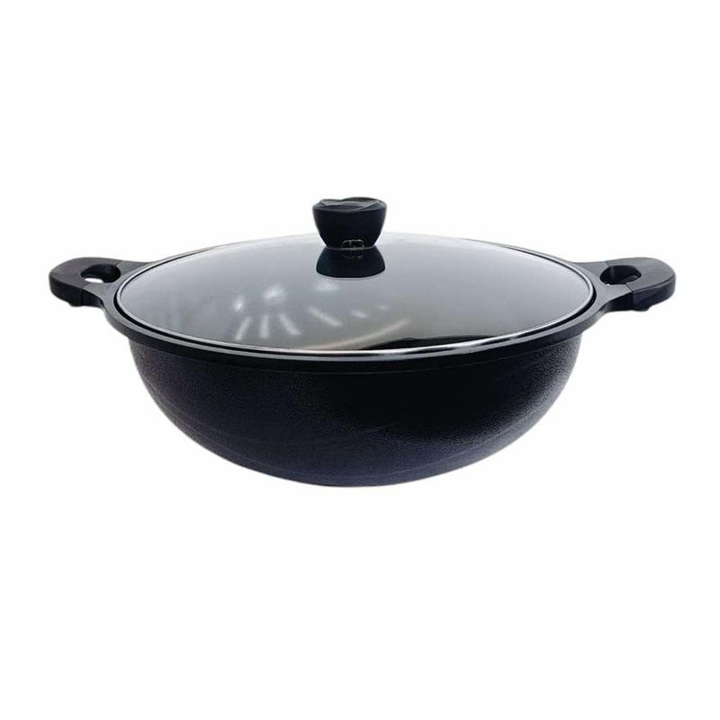 MADE IN KOREA 15" Marble Non-Stick Coating Venice Stock Pot, Tempered Glass Lid