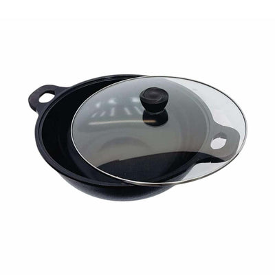 MADE IN KOREA 15" Marble Non-Stick Coating Venice Stock Pot, Tempered Glass Lid