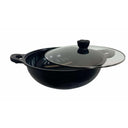 MADE IN KOREA 15" Marble Non-Stick Coating Venice Stock Pot, Tempered Glass Lid