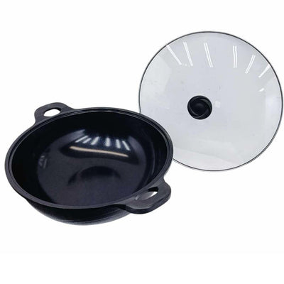 MADE IN KOREA 15" Marble Non-Stick Coating Venice Stock Pot, Tempered Glass Lid