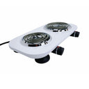 1500W 120V - 60Hz Double Electric Burner, 18" x 9.5" White Portable Electric Hot Plate with Adjustable Temperature, Compact Countertop Stove for Cooking & Dorm Use