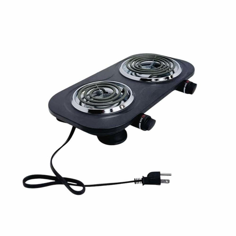 Portable Double Electric Burner 1500W 120V-60Hz,Double Burner 18" x 9.5", BLACK