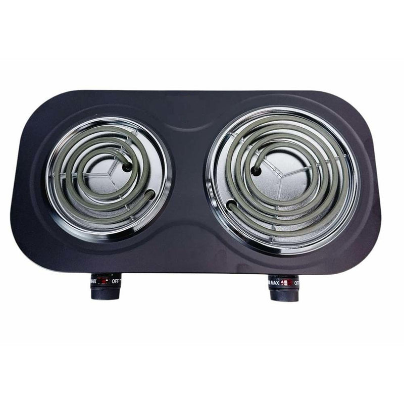 Portable Double Electric Burner 1500W 120V-60Hz,Double Burner 18" x 9.5", BLACK