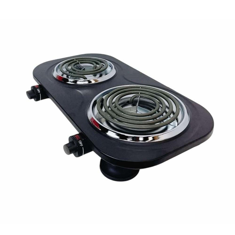 Portable Double Electric Burner 1500W 120V-60Hz,Double Burner 18" x 9.5", BLACK