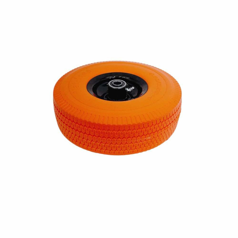 10" Orange Solid Rubber Flat Free Tubeless Hand Truck Tire Wheel 5/8&