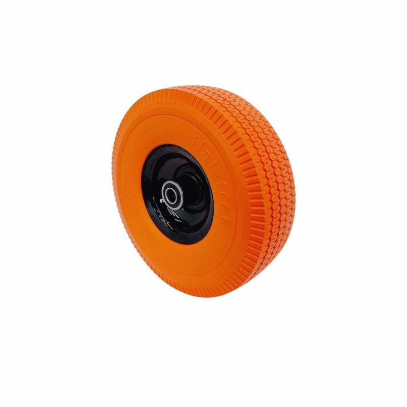 10" Orange Solid Rubber Flat Free Tubeless Hand Truck Tire Wheel 5/8&