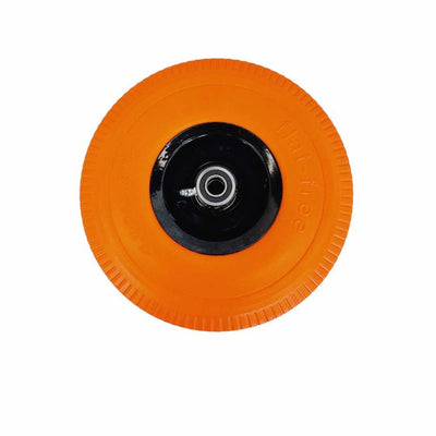10" Orange Solid Rubber Flat Free Tubeless Hand Truck Tire Wheel 5/8'' Bore Size