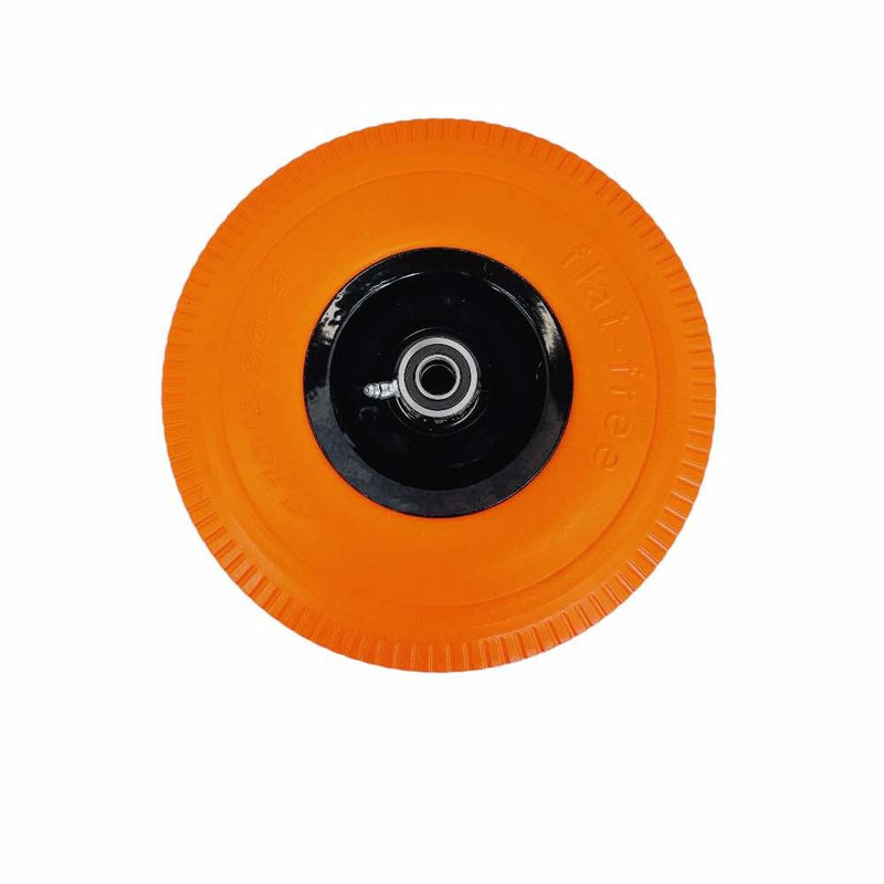10" Orange Solid Rubber Flat Free Tubeless Hand Truck Tire Wheel 5/8&