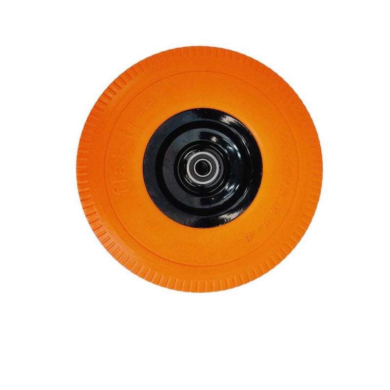 10" Orange Solid Rubber Flat Free Tubeless Hand Truck Tire Wheel 5/8&