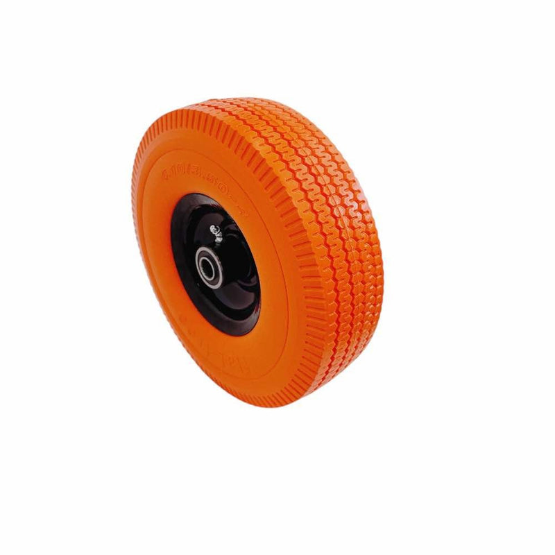 10" Orange Solid Rubber Flat Free Tubeless Hand Truck Tire Wheel 5/8&