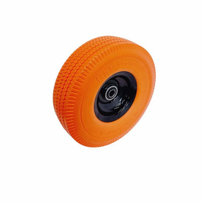 10" Orange Solid Rubber Flat Free Tubeless Hand Truck Tire Wheel 5/8'' Bore Size