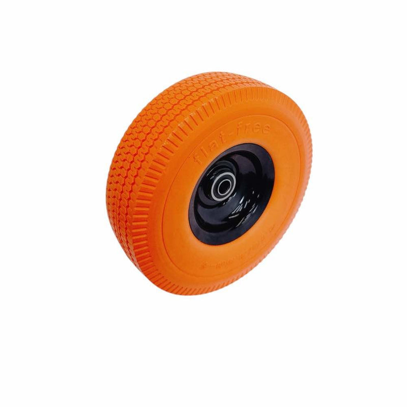 10" Orange Solid Rubber Flat Free Tubeless Hand Truck Tire Wheel 5/8&