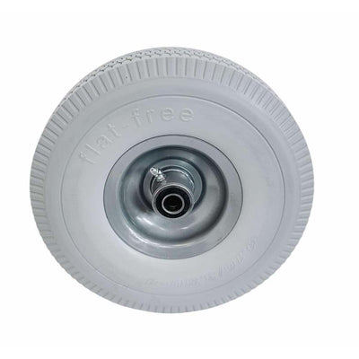 10" Gray Solid Rubber Flat Free Tubeless Hand Truck Tire Wheel 5/8'' Bore Size