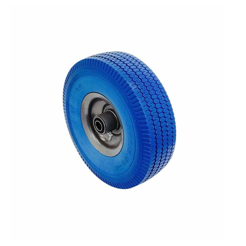 10" Blue Solid Rubber Flat Free Tubeless Hand Truck Tire Wheel 5/8&