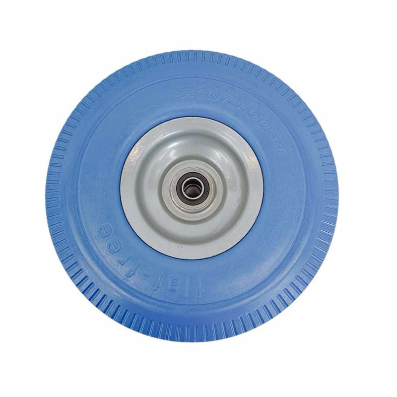 10" Blue Solid Rubber Flat Free Tubeless Hand Truck Tire Wheel 5/8&