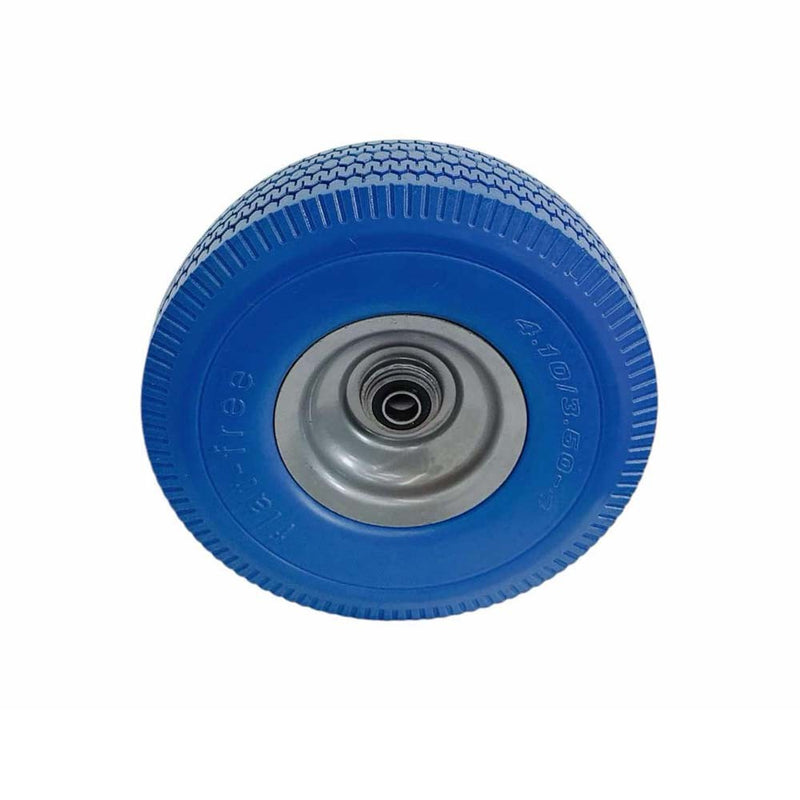 10" Blue Solid Rubber Flat Free Tubeless Hand Truck Tire Wheel 5/8&