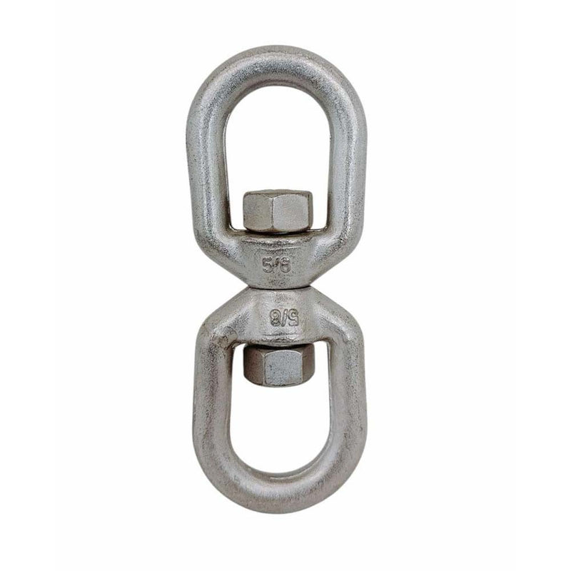 316 Stainless Steel Drop Forged Mil-Spec 5/8" Eye Eye Swivel 6000 Lb WLL Marine