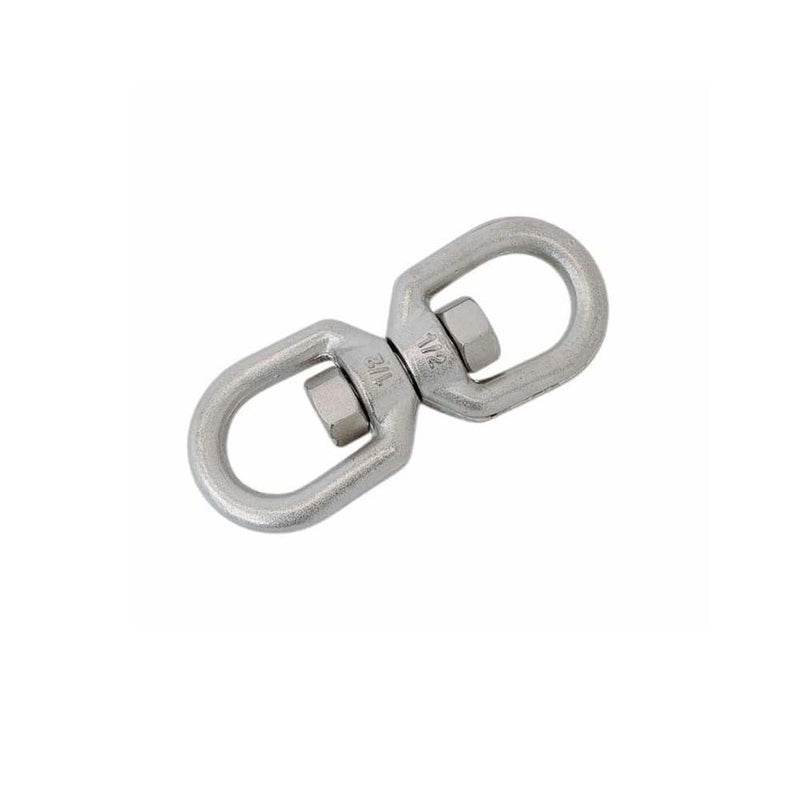 316 Stainless Steel Drop Forged Mil-Spec 1/2" Eye Eye Swivel 4,400 Lb Marine