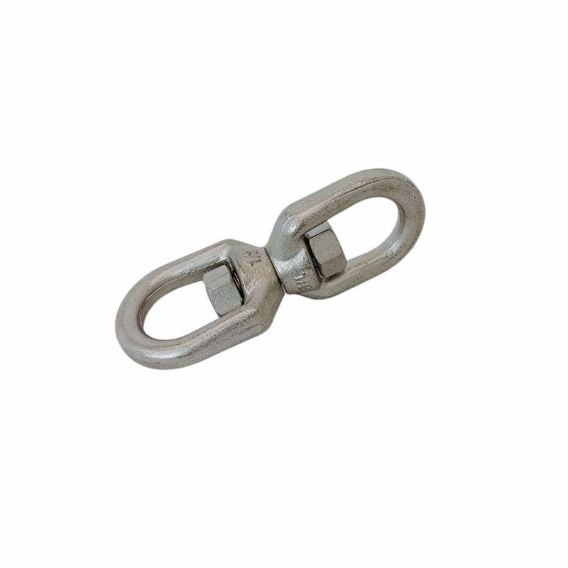 316 Stainless Steel Drop Forged Mil-Spec 1/2" Eye Eye Swivel 4,400 Lb Marine