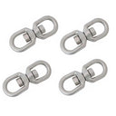 4 Pcs 316 Stainless Steel Drop Forged Mil-Spec 3/8" Eye Eye Swivel 2,600 Lb WLL