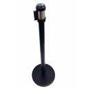 39" Tall Black Retractable Belt Stanchion, 75" Long Belt Barrier Post, Crowd Control Queue Line Divider for Retail Store, Event & Office