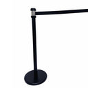 39" Tall Black Retractable Belt Stanchion, 75" Long Belt Barrier Post, Crowd Control Queue Line Divider for Retail Store, Event & Office