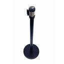 39" Tall Black Retractable Belt Stanchion, 75" Long Belt Barrier Post, Crowd Control Queue Line Divider for Retail Store, Event & Office