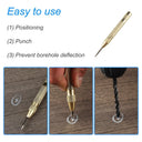 5” Automatic Center Punch Tool, Brass Body Metal Marking Punch for Jewelry Making, Leather Hole Punching & Woodworking