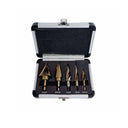 Step Drill Bits, 5PCS HSS Titanium Step Drill Bit Set, HSS Titanium Coating