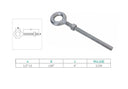 Marine 1/2" x 6" Drop Forged Plain Eye Bolt 2,150 Lbs WLL Stainless Steel T316